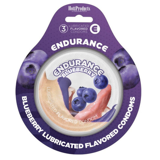 Endurance Condoms -Blueberry - 3 Pack HTP2097