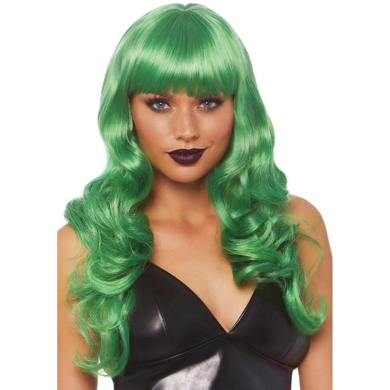 24 Inch Misfit Long Wavy Bang Wig - Green LA-A2766GRN