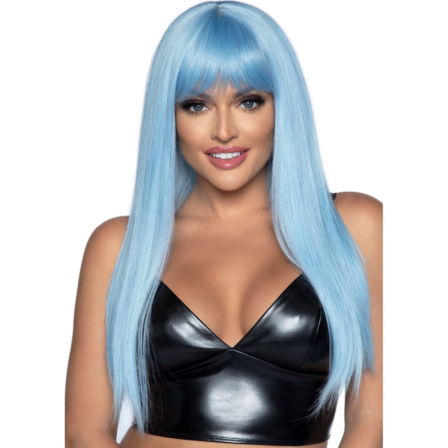 24 Inch Long Straight Bang Wig Blue LA-A2881BLU