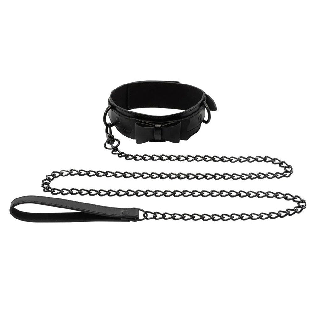 Bow Tie Collar & Leash - Black SS520-24