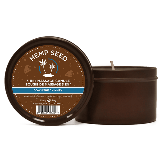 Hemp Seed 3-in-1 Massage Candle Down the Chimney  6oz/ 170 G EB-HSCH021B
