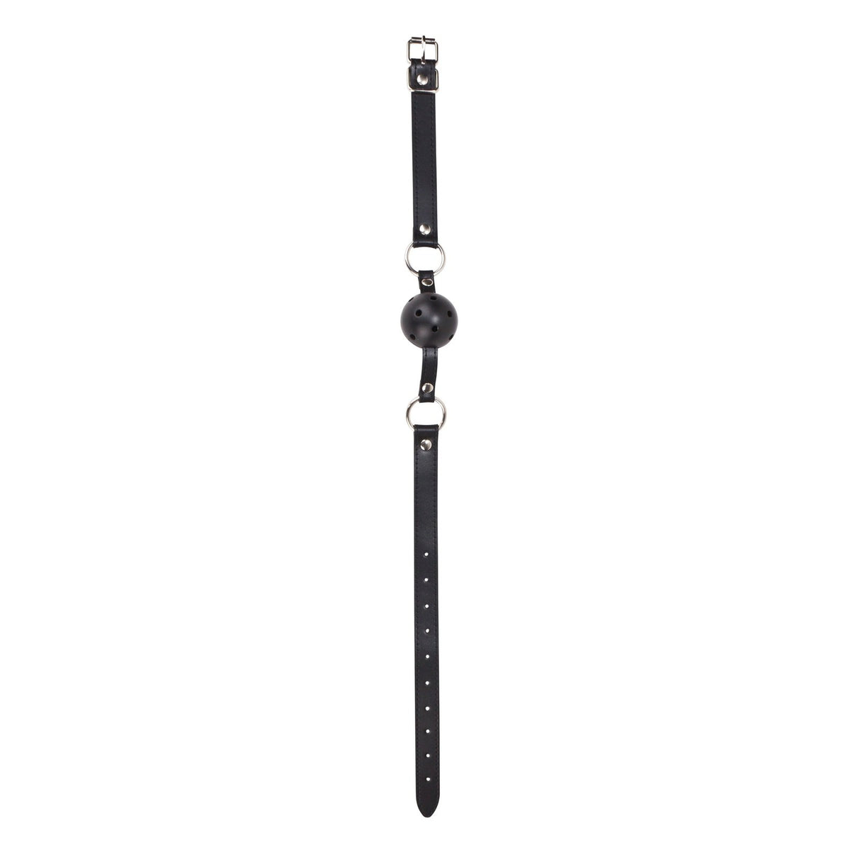 Ball Gag With Leather Straps - Black OU-OU047BLK