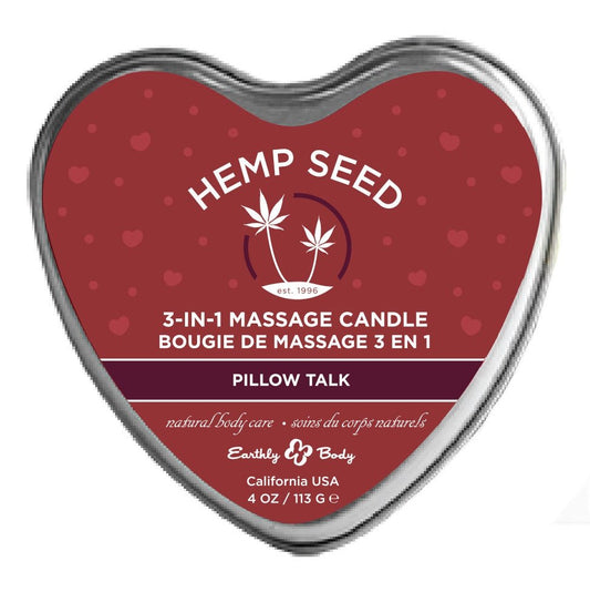 Hemp Seed 3-in-1 Massage Candle - Pillow Talk - 4 Oz EB-HSCV022A