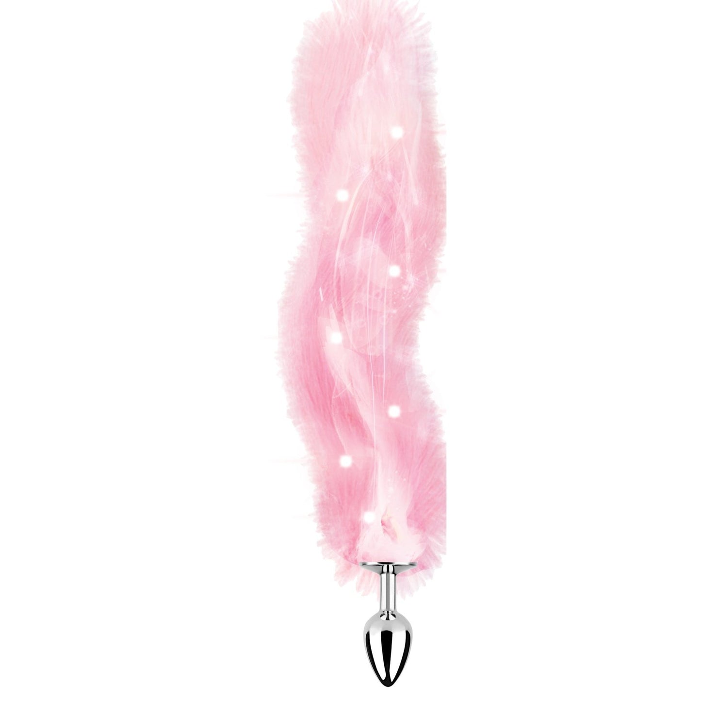 Foxy Tail - Light Up Faux Fur Butt Plug - Pink Plug - Pink HTP3480