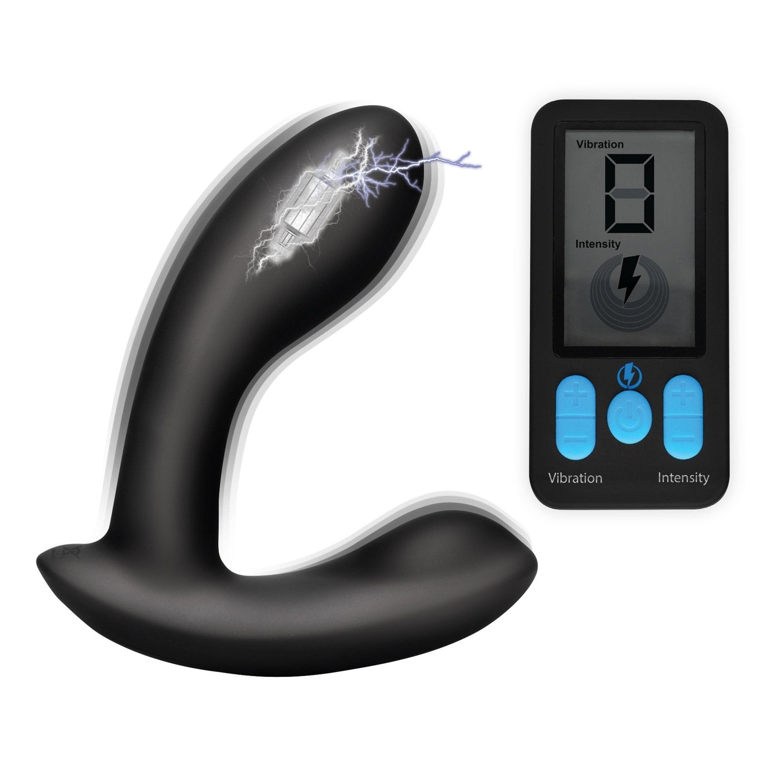 E-Stim and Vibrating Prostate Massager - Black ZE-AG663