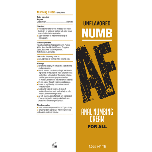 Numb Af - Anal Desensitizing Gel - Unflavored - 1.5 Fl. Oz. LG-BT611