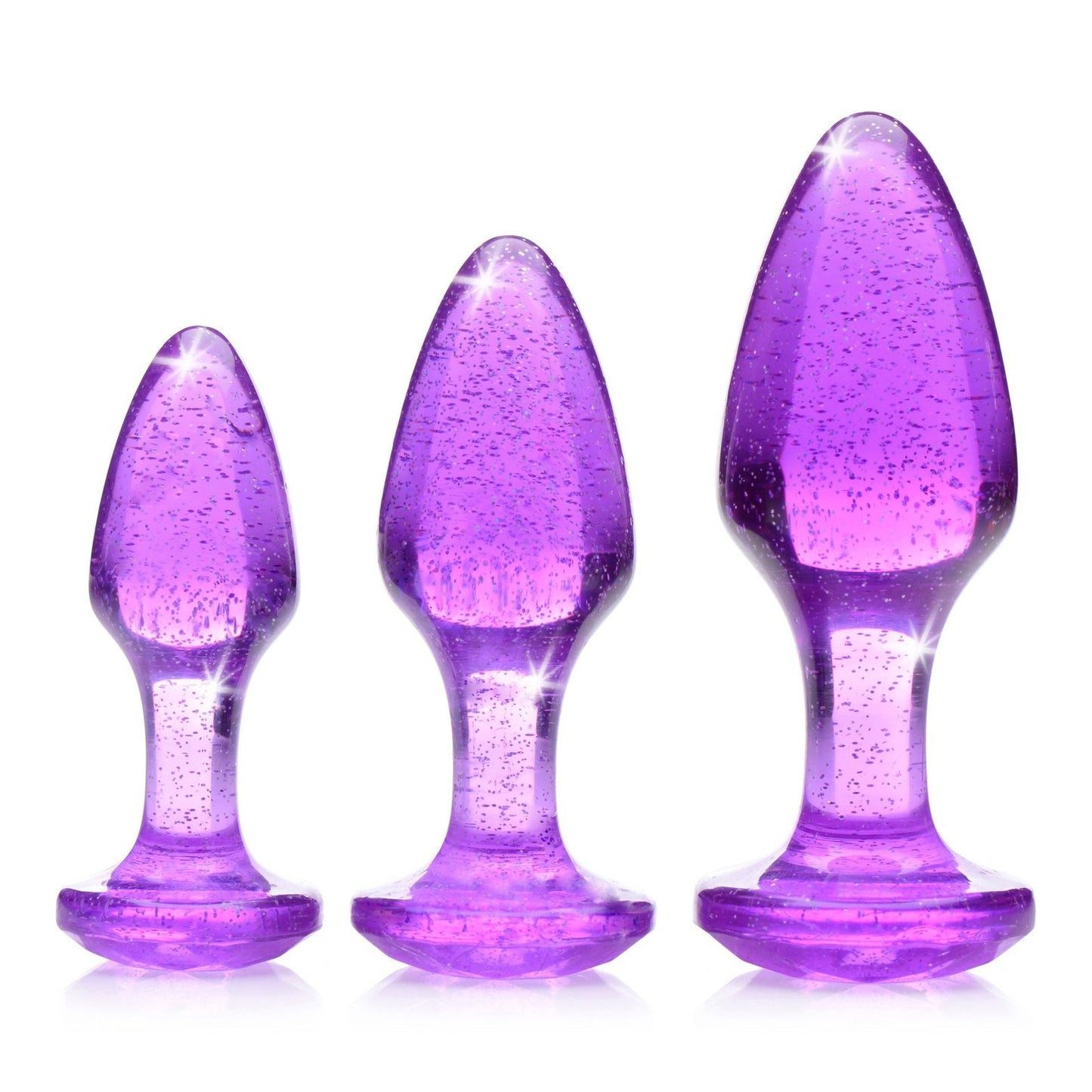 Glitter Gem Anal Plug Set - Purple BTYS-AG587-PUR