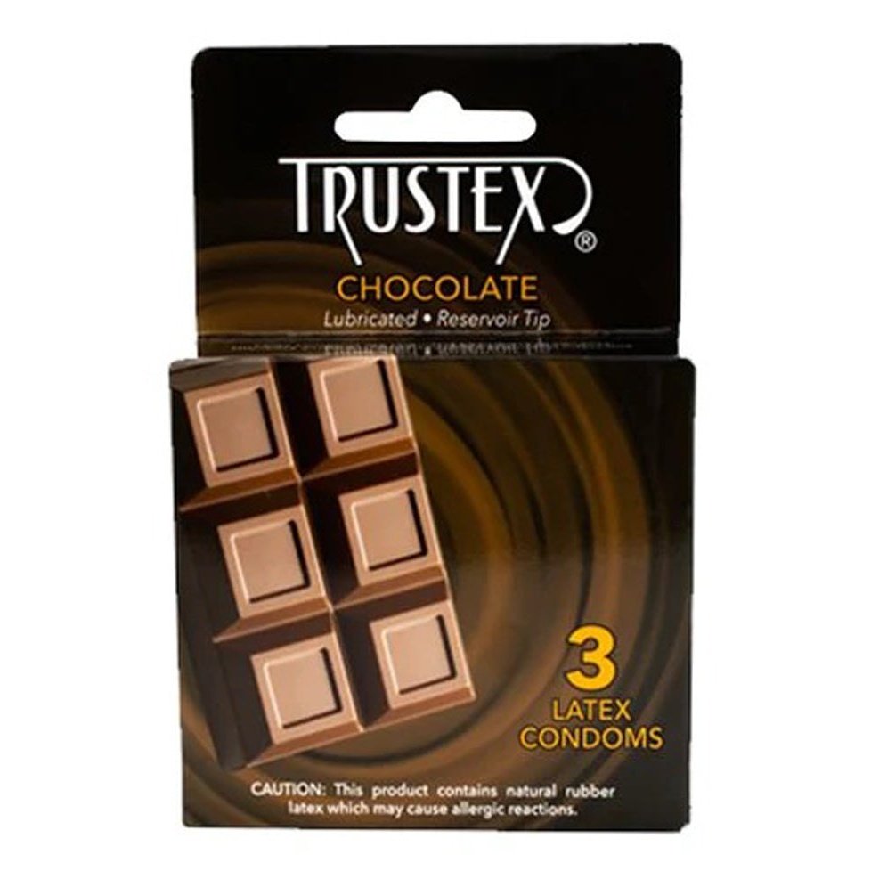 Trustex Flavored Lubricated Condoms - 3 Pack - Chocolate AL-4020