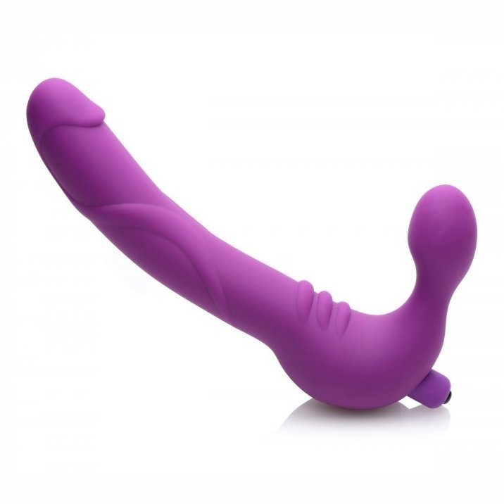 Royal Revolver Vibrating Strapless Strap- on Dildo - Purple SU-AF456