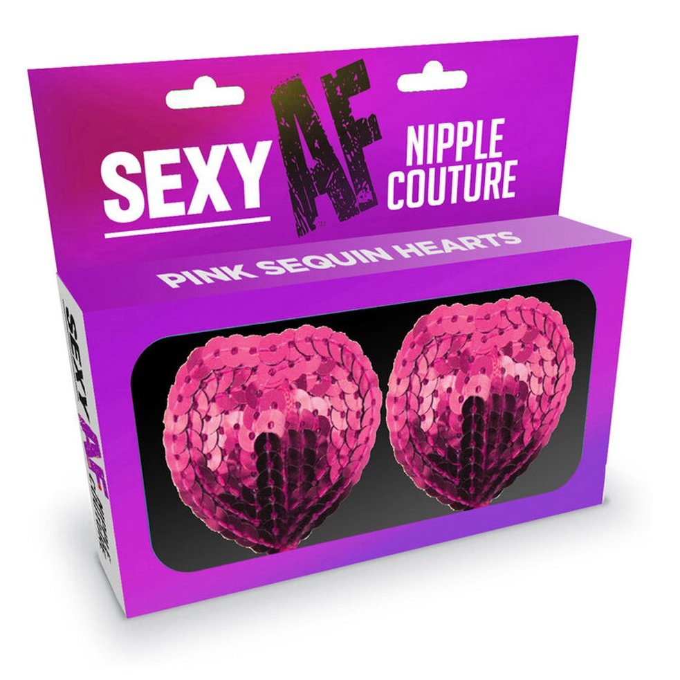 Sexy Af Nipple Couture  Pink Sequin Hearts LG-NV202