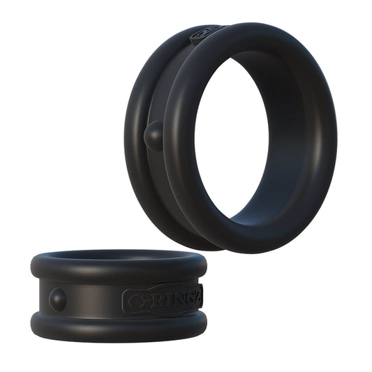 Fantasy C-Ringz Max Width Silicone Rings - Black PD5905-23