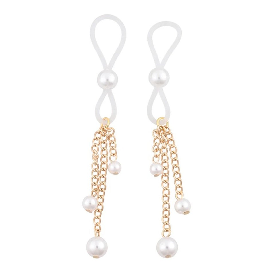 Pearl Nipple Ties - Gold/white SS09858