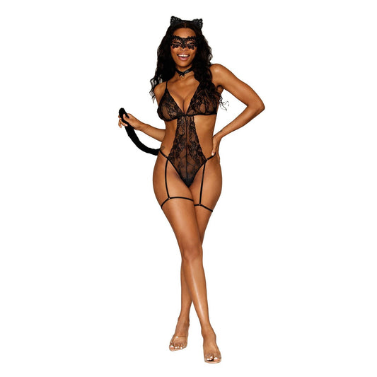 Frisky Kitty - One Size - Black DG-13298BLKOS