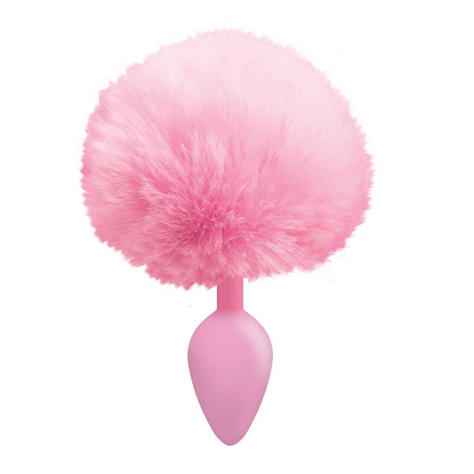 The 9's Cottontails Silicone Bunny Tail Butt Plug  - Pink ICB2641-2