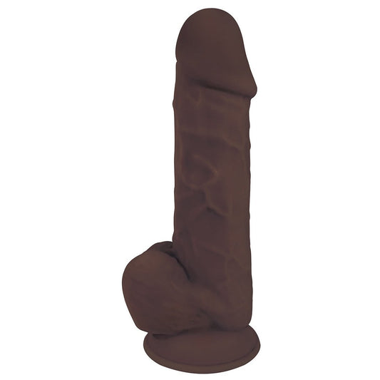 8 Inch Fleshstixxx Silicone Dildo With Balls - Chocolate CN-19-0535-11