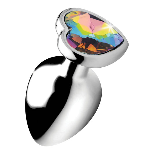 Rainbow Prism Heart Anal Plug - Large BTYS-AG374-LRG