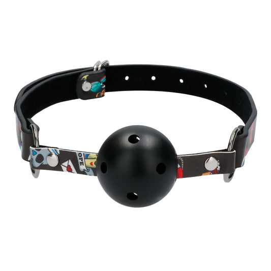 Breatheable Ball Gag - Old School Tattoo Style -  Black OU-OU445BLK