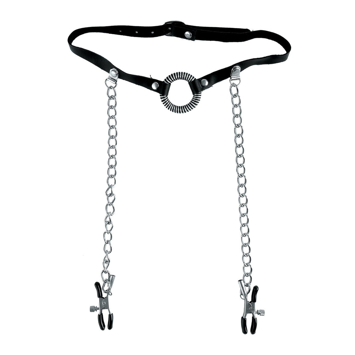 Fetish Fantasy Series Limited Edition O-Ring Gag  and Nipple Clamps - Black PD4419-23